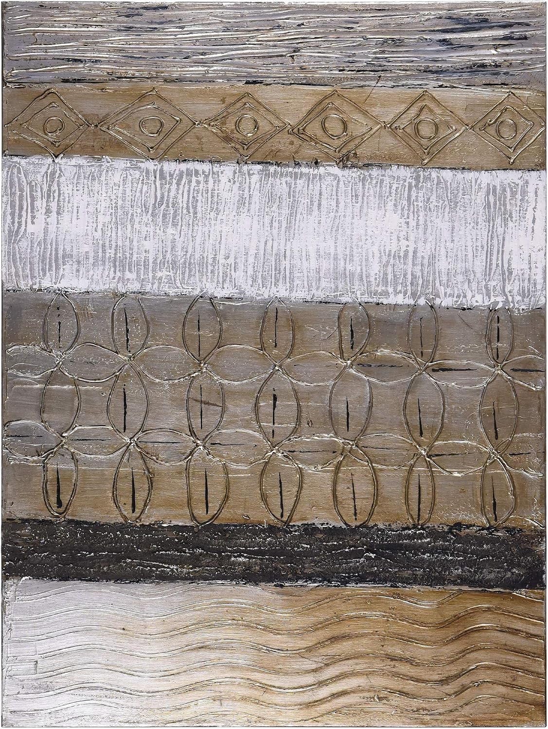 Empire Art Direct 'Damask' Original Textured Metallic Oil Painting by Martin Edwards