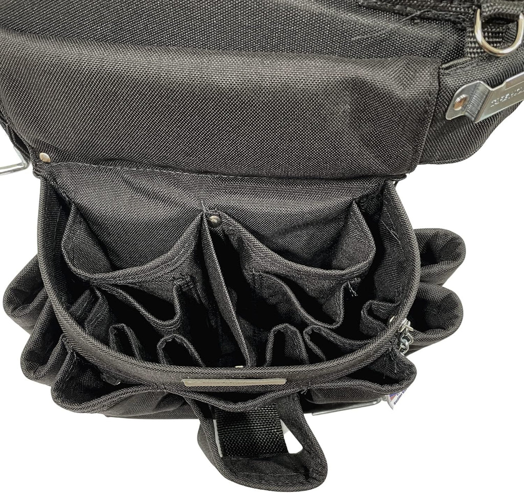 BOULDER BAG Ultimate Electrician's MAX Combo With Comfort Back Support Tool Belt, Leather Buckle, Heavy Duty, Black, (3X-Large 49-56 Inch Waist), Made in USA