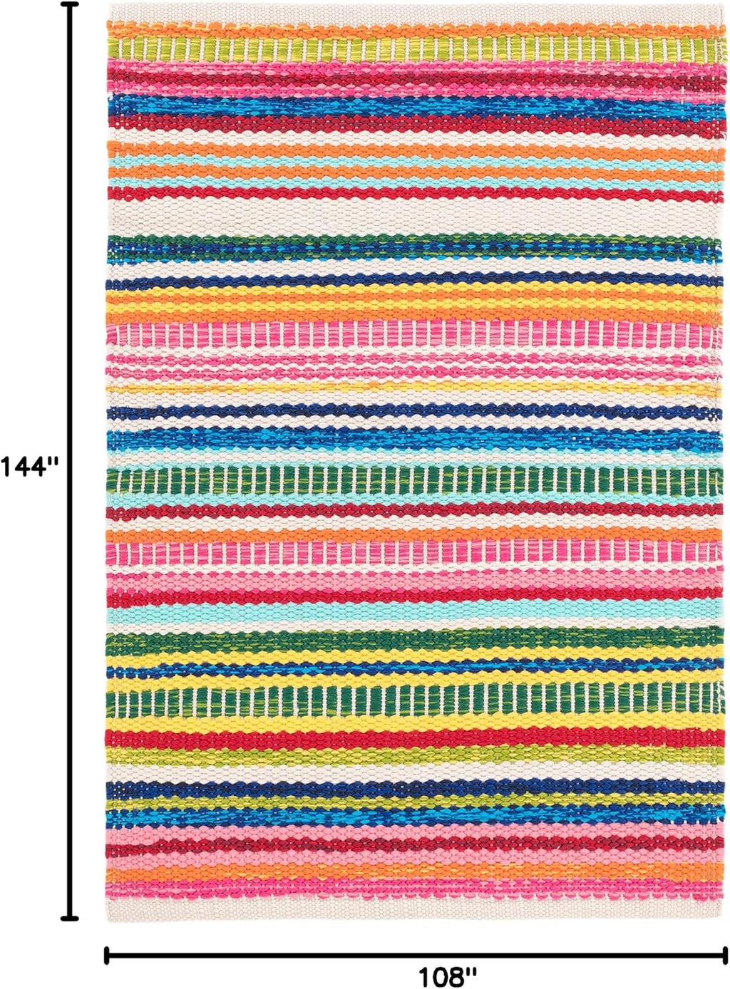 Dash & Albert Bright Stripe Handwoven Indoor/Outdoor Rug, 8.5 X 11.5 Feet, Multicolored Stripe Pattern