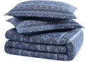 Pendleton 100% Cotton King Comforter Set – 3 Piece Comforter Set with 2 Pillow Shams, Blue Comforter with Geometric Design, Soft & Skin-Friendly Bedding Set (Four Corners) (King)