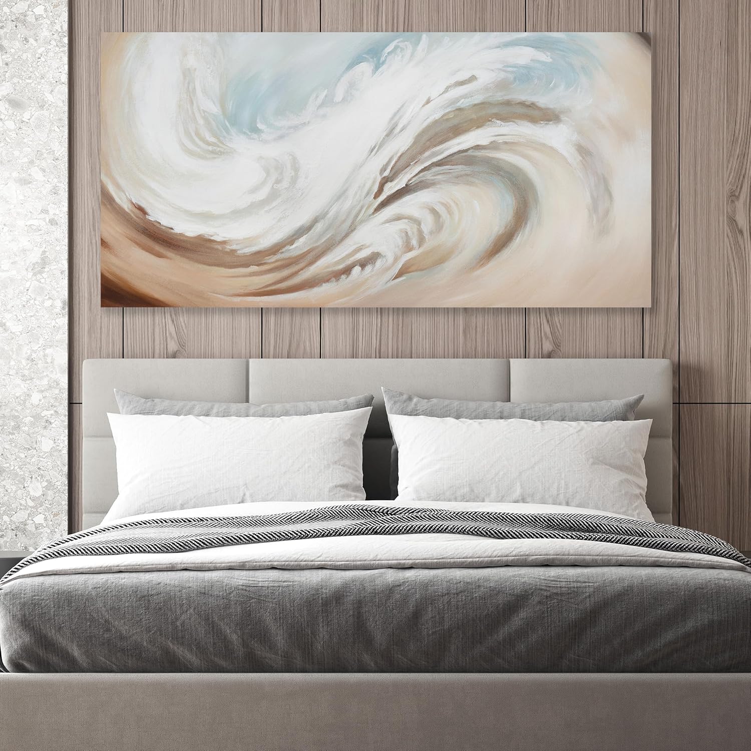 Abstract Wall Art Canvas Wall Paintings Modern Beige Wall Decor Aesthetic Room Decor Wall Art Framed Artwork for Living Room Bedroom Dining Room Home Office Decor 29'x58'