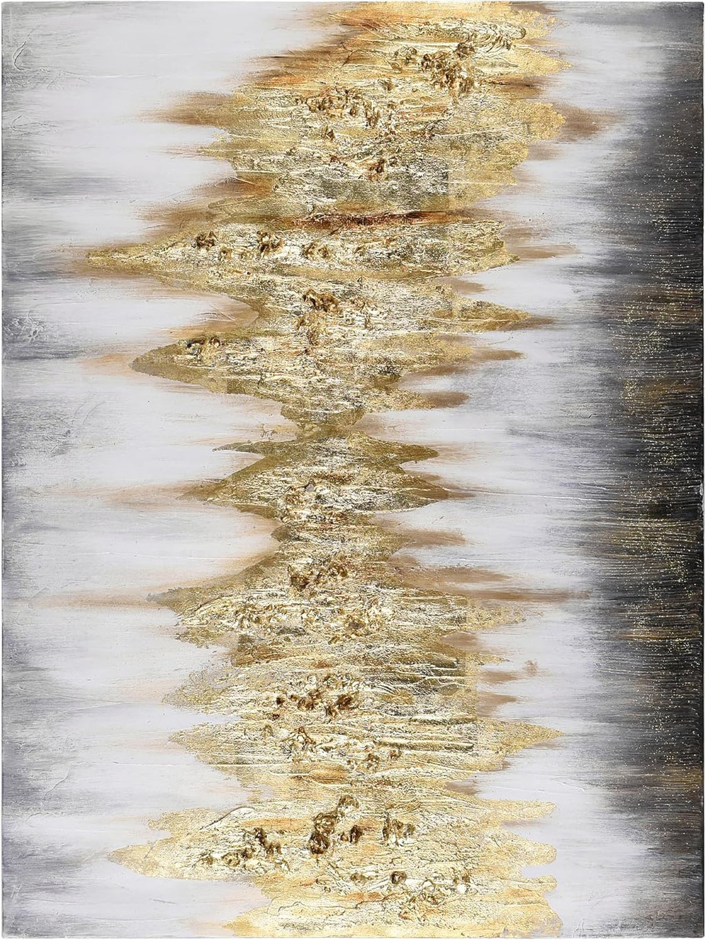 Empire Art Direct Abstract Wall Art Textured Hand Painted Canvas by Martin Edwards, Unframed, 40' x 30', Gold Frequency