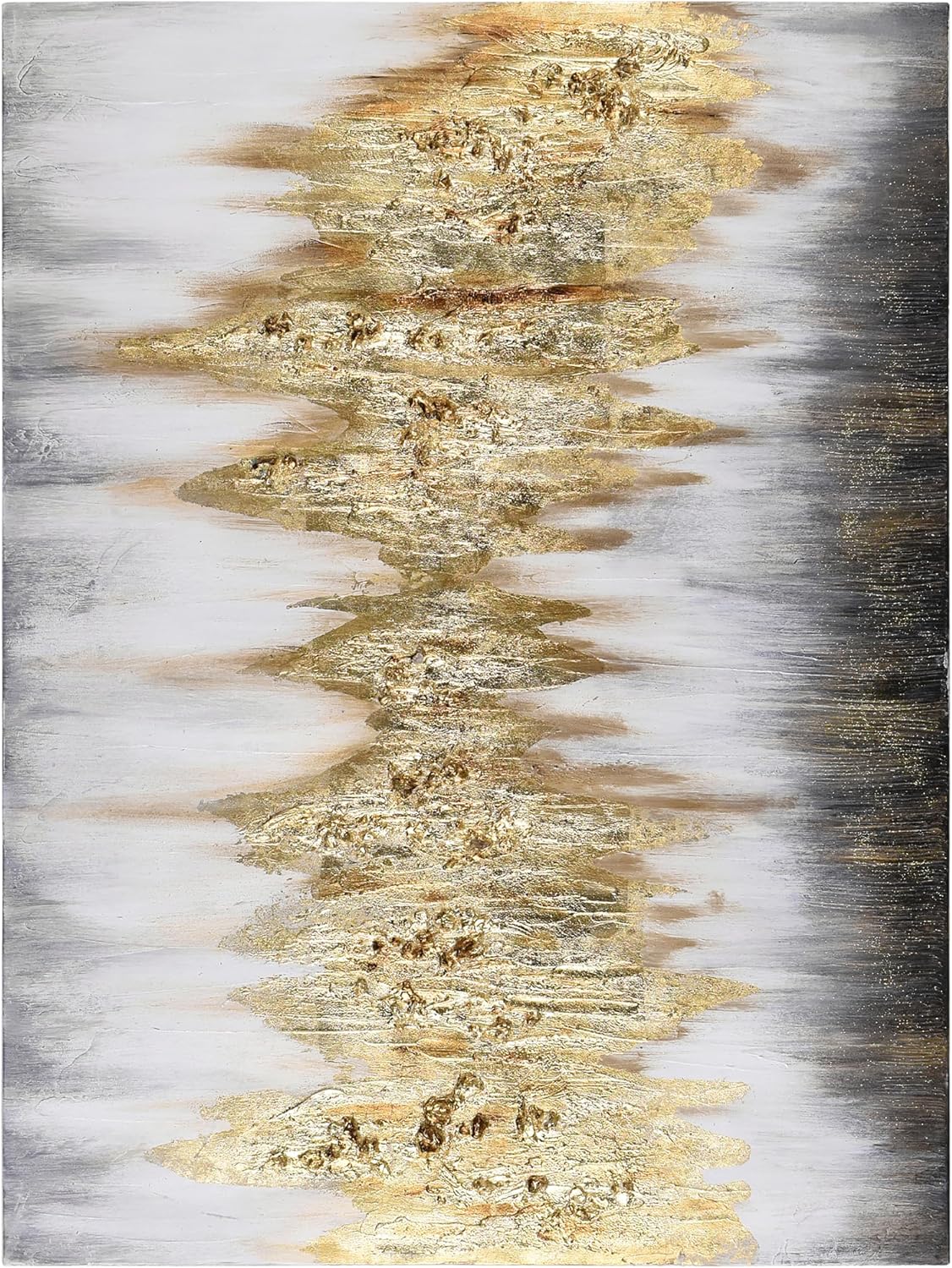 Empire Art Direct Abstract Wall Art Textured Hand Painted Canvas by Martin Edwards, Unframed, 40' x 30', Gold Frequency