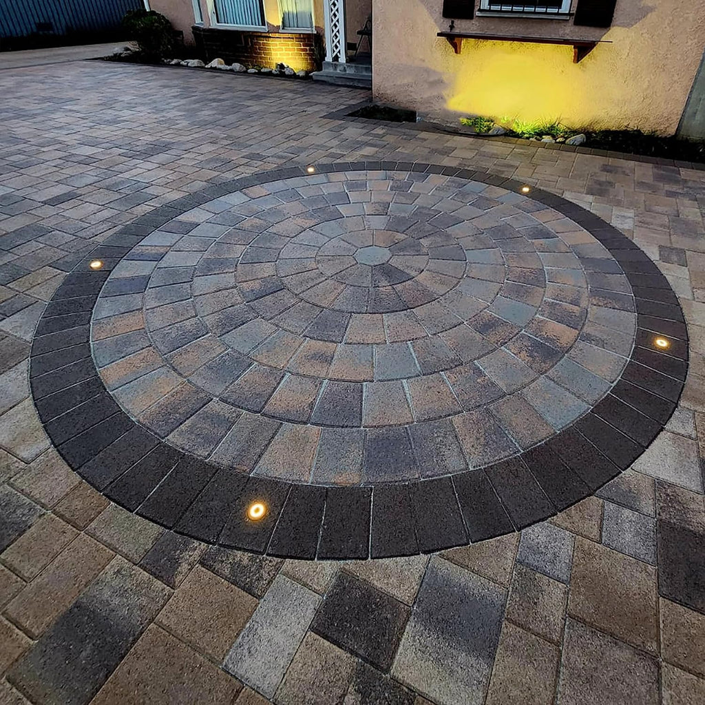 LUMENGY LED In-Ground Paver and Deck Light with Patented Ring Light Effect, 1W, 12V Low Voltage, IP67 Waterproof, for Decks, Driveways, Patios, Steps and Paver Surfaces, Stainless Steel Finish, 6-Pack