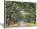 Green Oak Trees Canvas Artwork: Landscape Forest Picture Painting Wall Art Framed for Living Room (45'' x 30'' x 1 Panel)