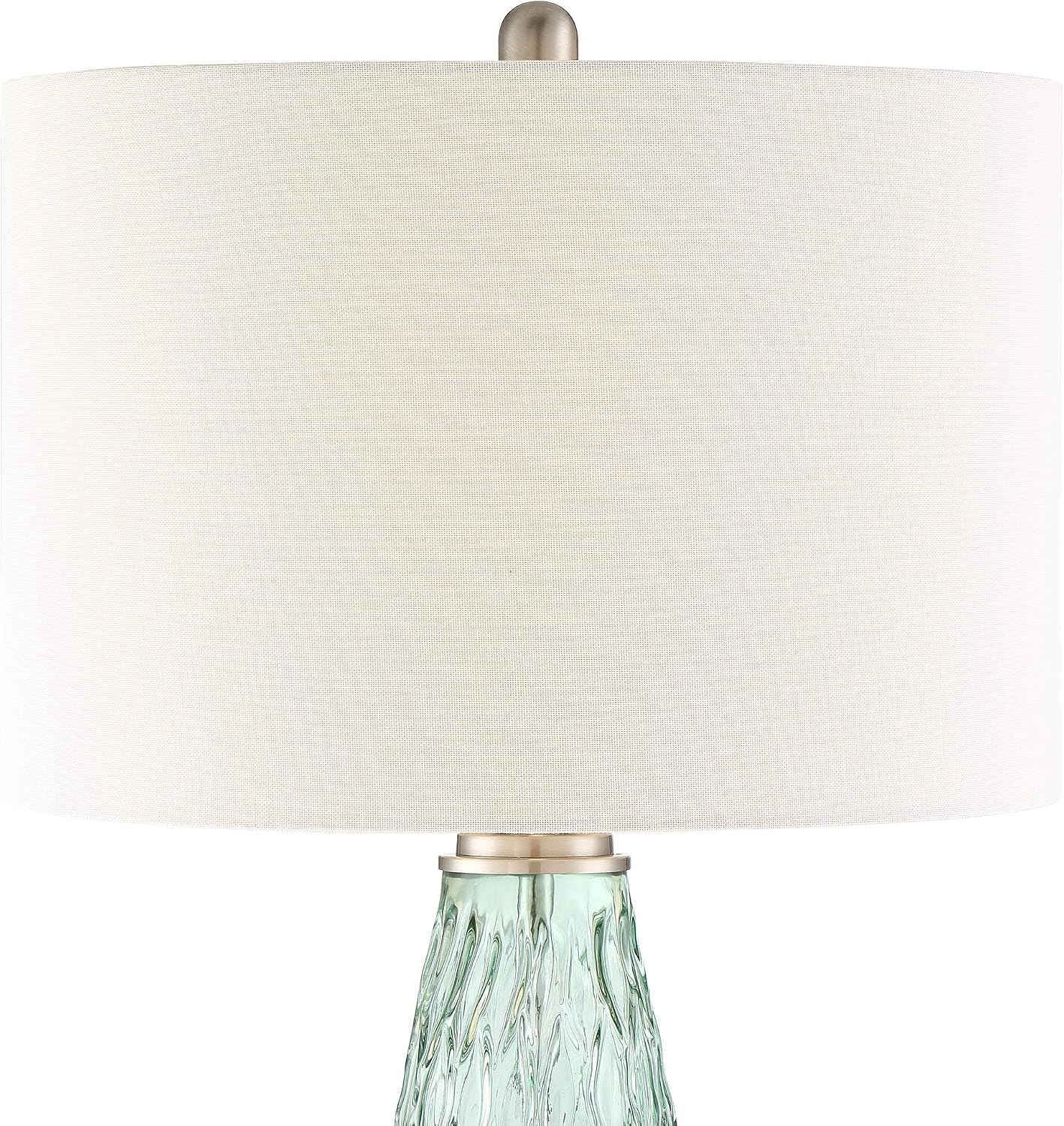 360 Lighting Julia 26 3/8' Tall Modern Coastal Table Lamps Set of 2 Seafoam Green Glass Living Room Bedroom Bedside Nightstand House Office Home Reading Kitchen Entryway Off-White Shade