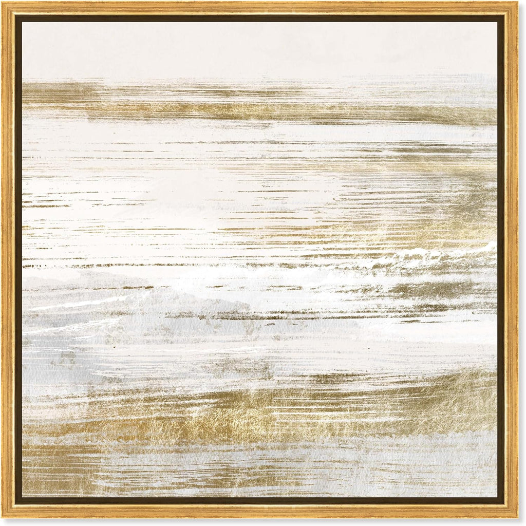 The Oliver Gal Artist Co. Abstract Framed Wall Art Canvas Prints 'Blush Romance Paint Home Décor, 12' x 12', Gold, White