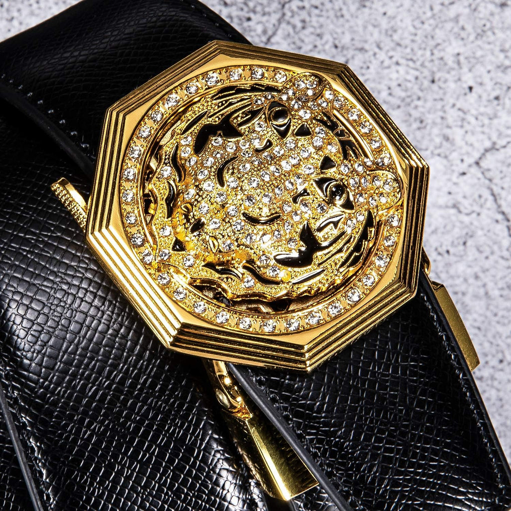 Slide Adjustable Genuine Leather Belt Men Dress Casual Trim-to-Fit Executive Classic Gift.