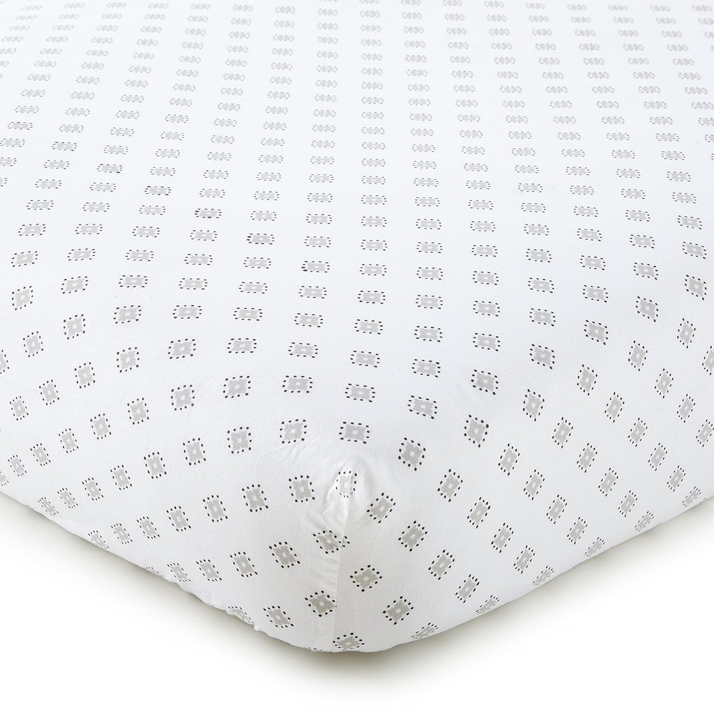 Levtex Baby - Willow Crib Bed Set - Baby Nursery Set - White - Soft Rosette Pintuck - 5 Piece Set Includes Quilt, Fitted Sheet, Diaper Stacker, Wall Decal & Crib Skirt/Dust Ruffle