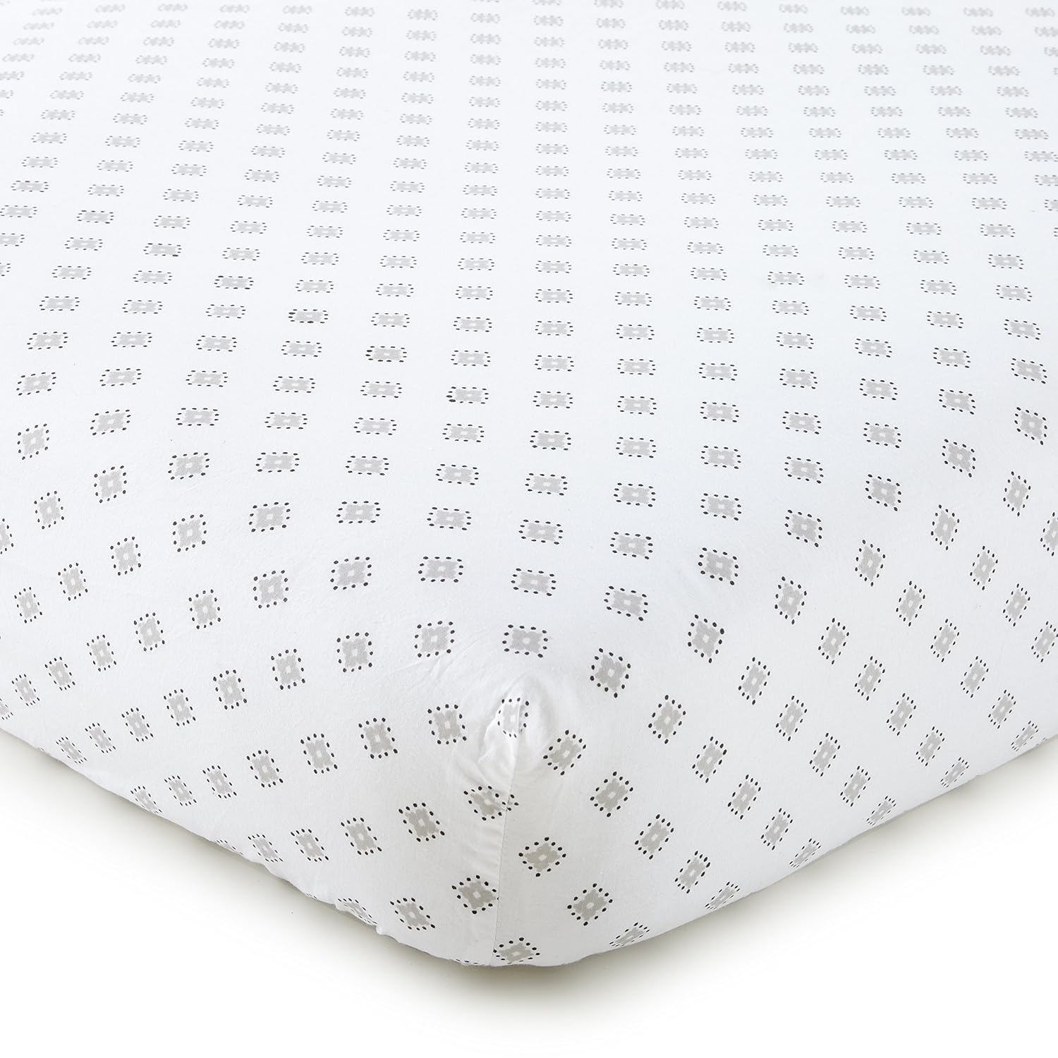 Levtex Baby - Willow Crib Bed Set - Baby Nursery Set - White - Soft Rosette Pintuck - 5 Piece Set Includes Quilt, Fitted Sheet, Diaper Stacker, Wall Decal & Crib Skirt/Dust Ruffle