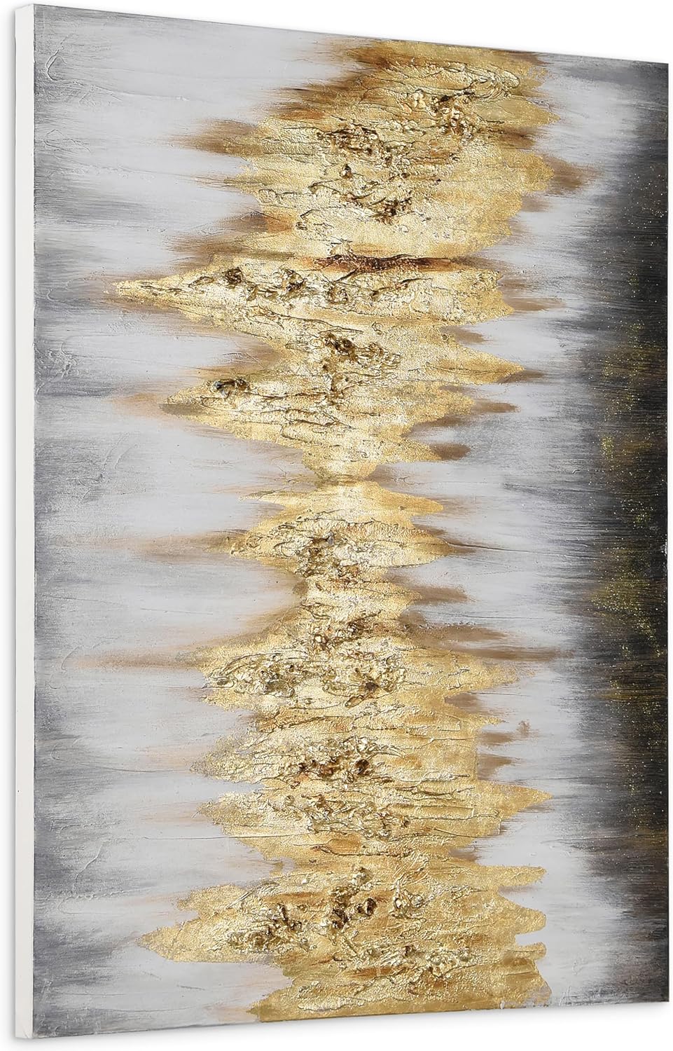 Empire Art Direct Abstract Wall Art Textured Hand Painted Canvas by Martin Edwards, Unframed, 40' x 30', Gold Frequency