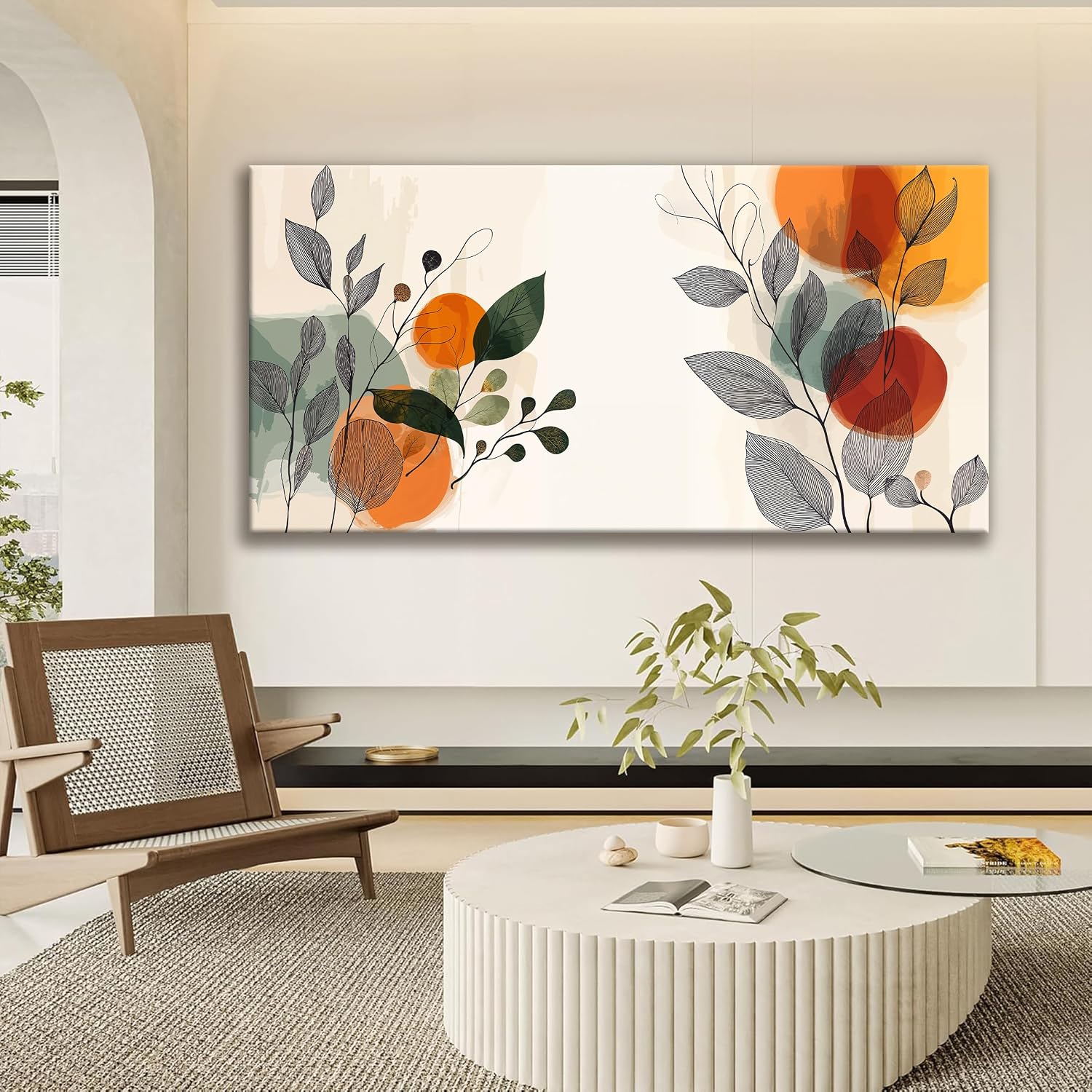 Suconvng Canvas Wall Art For Living Room Home Wall Decor Modern Boho Canvas Art Wall Decor 29 X 58 Inches Large Wall Art Elegant Aesthetic Painting Picture For Bedroom Office Artwork