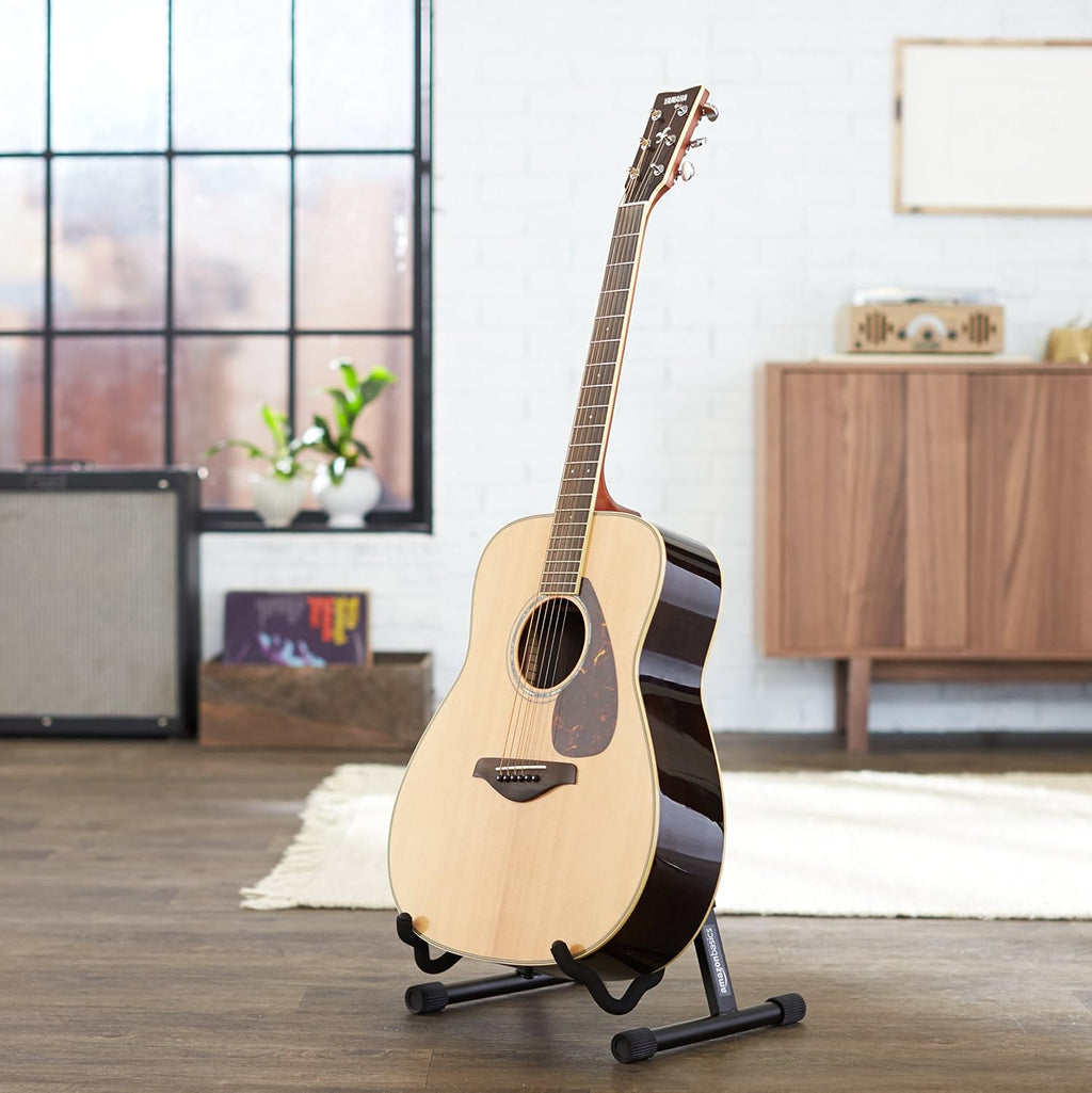 Amazon Basics Portable Adjustable Folding Guitar Stand for Electric and Acoustic Guitars, A-shape, Fully Assembled with Padded Foam, Black, 8.66 x 15.16 x 3.74 inches (Pack of 6)