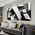 TAIJXAGSG Large Abstract Wall Art Black And White Wall Art Geometric Color Block Line Painting Artwork Canvas Art Wall Decor Simple Picture Artwork For Living Room Bedroom Office 29' X 58'