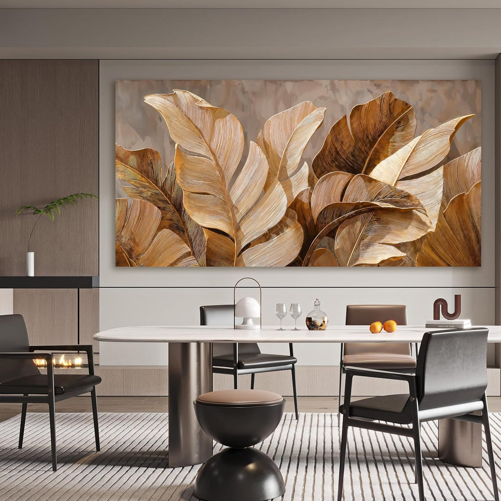 Canvas Wall Art Decor Wall Art Pictures for Living Room Botanical Oversized Wall Art paintings Artwork for Wall Decor Brown Modern Wall Art Decor Artwork for walls Bedroom Office Wall Decor 29' X 58'
