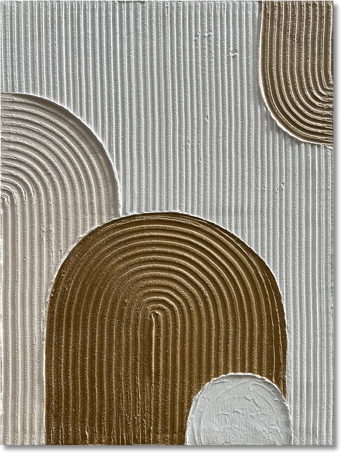 Abstract Oil Painting, 40x28 Inches, Brown and White, Textured, Hand Painted, Wall Mounted, Living Room, Bedroom, Kitchen, Office Decor