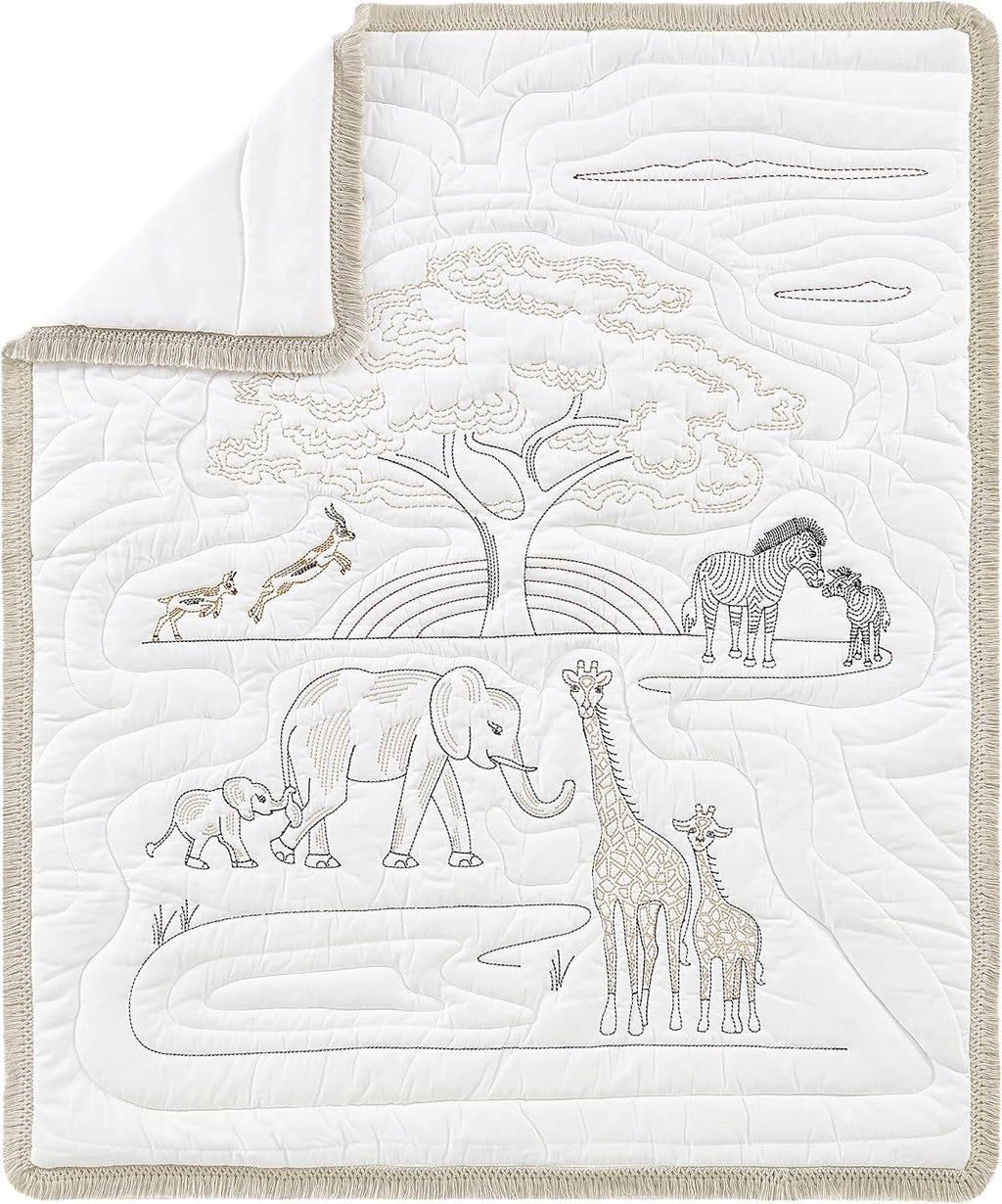 Sweet Jojo Designs Jungle Safari Animals Boy Girl Gender Neutral Baby Crib Bedding Set Infant Nursery Room BreathableBaby Breathable Mesh Crib Liner Blanket Fitted Sheet Skirt 6p Elephant Serengeti