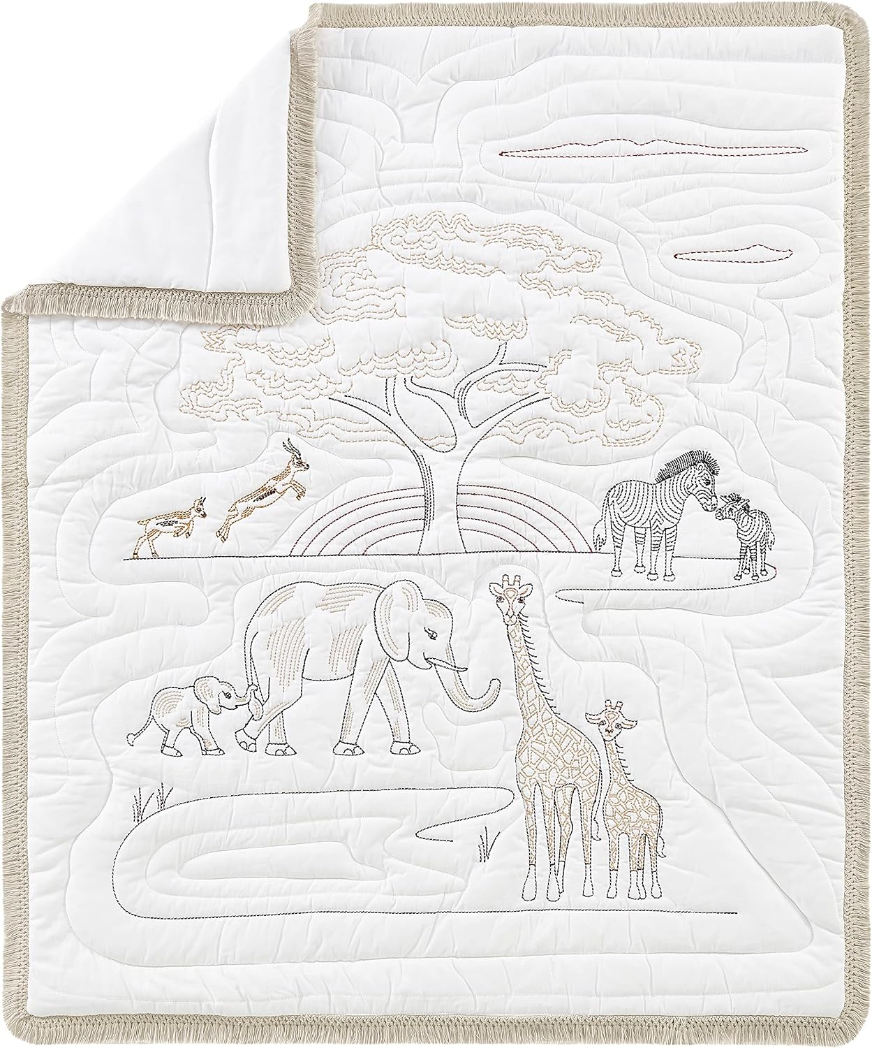 Sweet Jojo Designs Jungle Safari Animals Boy Girl Gender Neutral Baby Crib Bedding Set Infant Nursery Room BreathableBaby Breathable Mesh Crib Liner Blanket Fitted Sheet Skirt 6p Elephant Serengeti