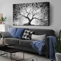 CIRABKY Tree Wall Art for Living Room - Black and White Canvas Wall Art for Office - Home Office Decor Wall Size 29' x 59'