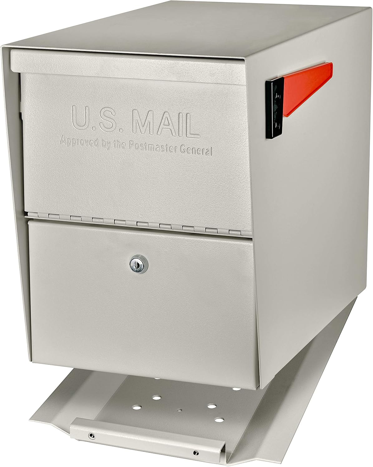 Mail Boss 7207 Package Master Curbside Locking Security Mailbox, Cream White