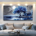 QIYILEXWART Canvas Wall Art For Living Room Large Wall Decor For Office Bedroom Decorations Blue Tree Landscape Pictures Abstract Painting Artwork Room Wall Mural Aesthetic Home Decor 30x60 In