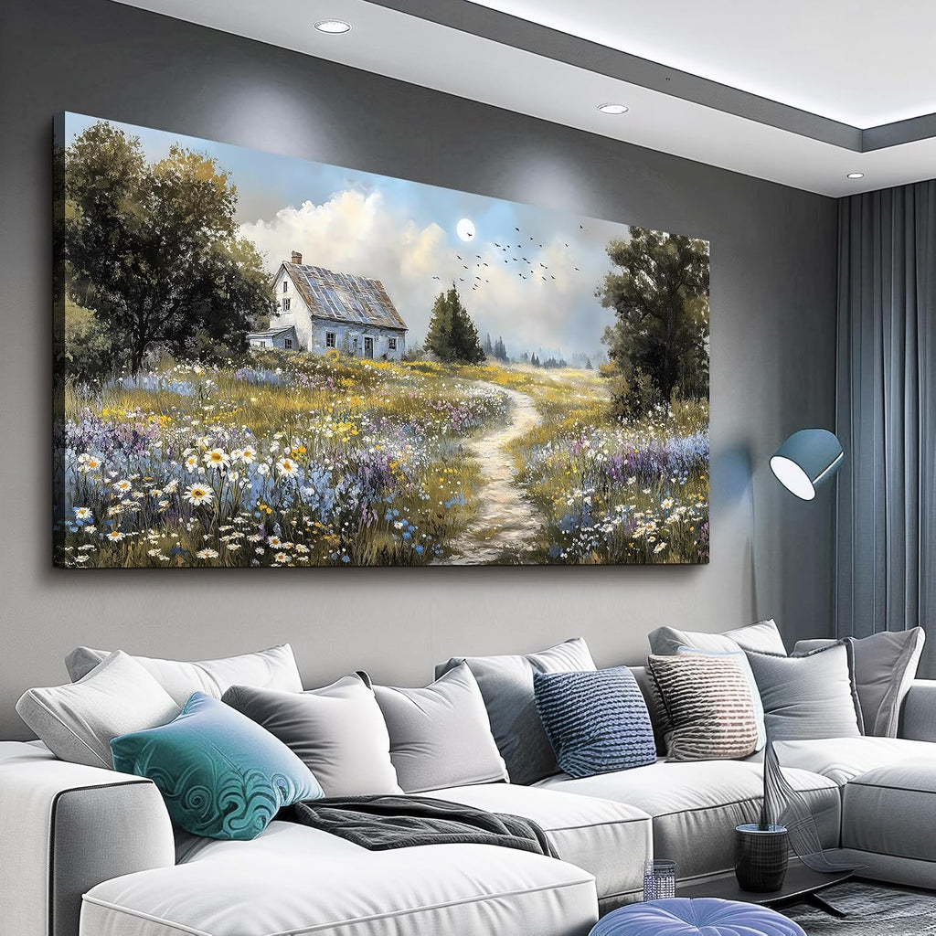 FUHAIHUA Canvas Wall Art For Living Room Large Wall Decor For Office Bedroom Decorations Farmhouse Landscape Pictures Countryside Painting Artwork Room Wall Mural Aesthetic Home Decor 30x60 In