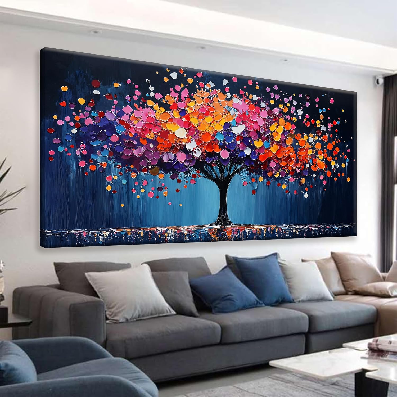 Canvas Art Wall Decor Abstract Tree Large Wall Art For Living Room Modern Abstract Wall Decor Prints Pictures Colorful Tree Of Life Wall Art Picture For Bedroom Hotel Office Home Decoration 29 X 58 Inch