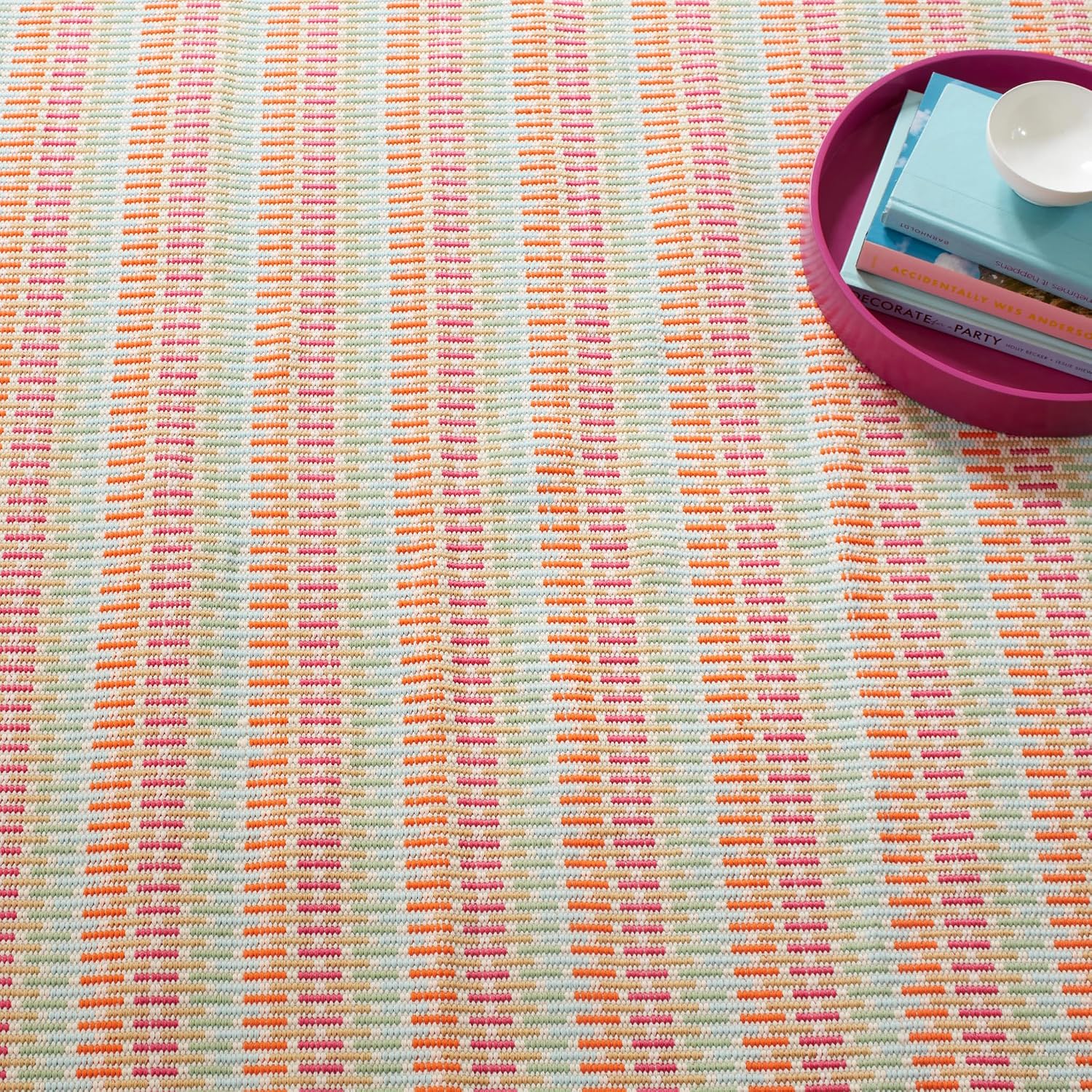 Dash & Albert Candy Stripe Multi Handwoven Indoor/Outdoor Rug, 9.5 X 13.5 Feet, Multicolored Stripe Pattern - Premium Luxury Hotel Quality Soft Breathable Hypoallergenic Machine Washable Easy Care