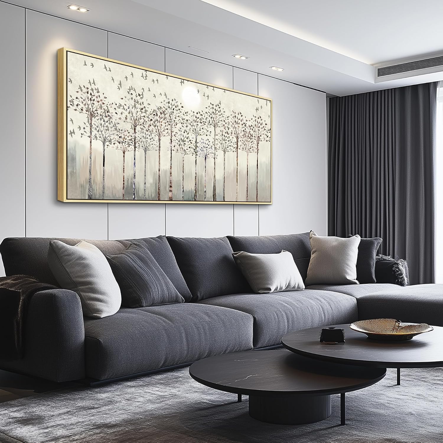 Scenery Abstract Wall Painting Framed Canvas Wall Art For Living Room Large Size Wall Decorations For Bedroom Office Wall Decor Pictures Artwork Canvas Prints Home Boho Wall Decor Natural Wood Framed