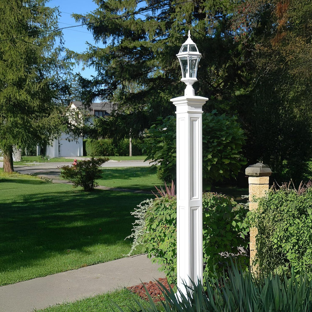 Mayne Liberty Heavy Duty Outdoor Lamp Post with Mount - Easy Install for Porch & Patio Lights, Weather & Fade Resistant, Shock Resistant, Long Lasting Outdoor Lighting Fixtures, White