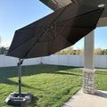 PURPLE LEAF 10 Feet Patio Umbrella Outdoor Cantilever Round Umbrella Aluminum Offset Umbrella with 360-degree Rotation for Garden Deck Pool Patio, Navy Blue