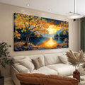 Large Wall Art For Living Room Canvas Art Wall Decor Modern Artwork Gold Tree River Sunrise Landscape Paintings Print Pictures For Bedroom Apartment Office Mural Aesthetic Artwork 29 X 58 In