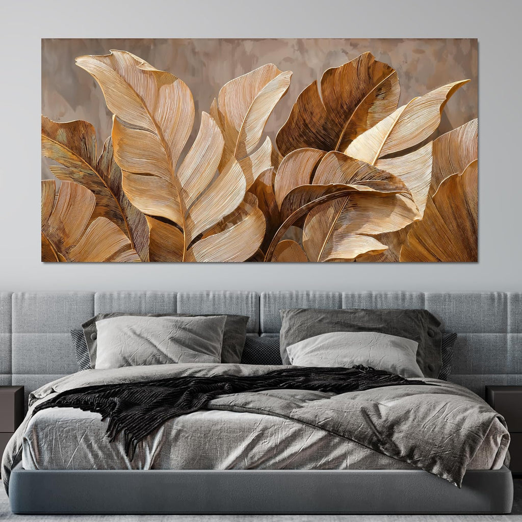 Canvas Wall Art Decor Wall Art Pictures for Living Room Botanical Oversized Wall Art paintings Artwork for Wall Decor Brown Modern Wall Art Decor Artwork for walls Bedroom Office Wall Decor 29' X 58'