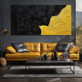 Modern Wall Decor for Office Black and Gold Hand Painted Wall Art for Living Room Huge Canvas Wall Art for Hotel Size 40 x 80 Inch