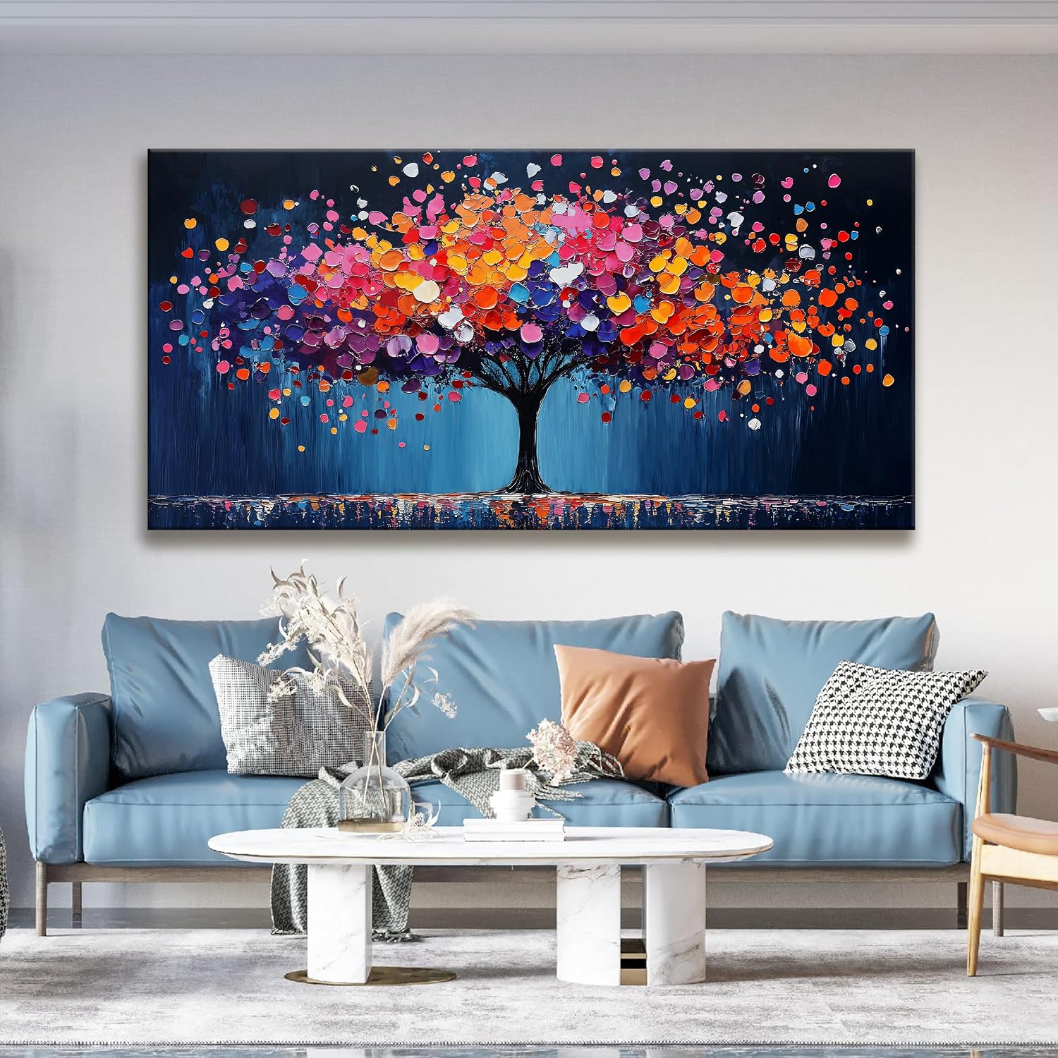 Canvas Art Wall Decor Abstract Tree Large Wall Art For Living Room Modern Abstract Wall Decor Prints Pictures Colorful Tree Of Life Wall Art Picture For Bedroom Hotel Office Home Decoration 29 X 58 Inch