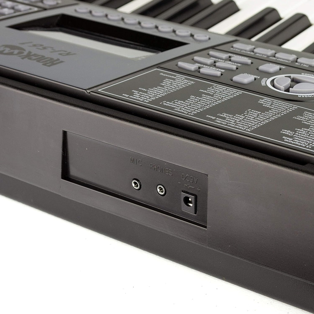 RockJam 61-Key Keyboard Piano Kit with Stand, Stool, Headphones, Keynote Stickers & Lessons