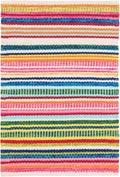 Dash & Albert Bright Stripe Handwoven Indoor/Outdoor Rug, 8.5 X 11.5 Feet, Multicolored Stripe Pattern