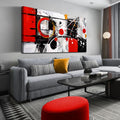 Alsingbago Large Abstract Canvas Wall Art for Living Room Bedroom Home Office Red Grey Black Abstract Canvas Prints Modern Wall Decor Ready to Hang Size 30x60