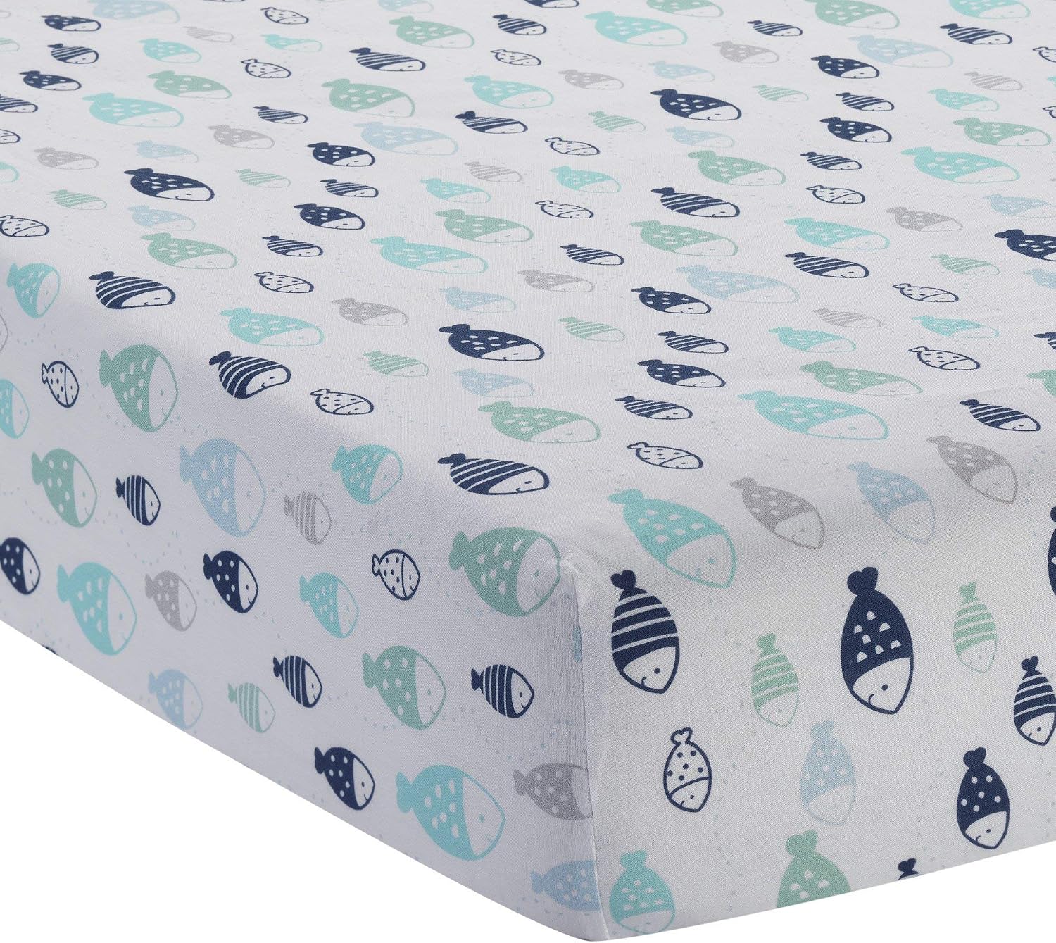 Lambs & Ivy Oceania 6-Piece Baby Crib Bedding Set - Blue Ocean, Nautical, Aquatic, Whale, Octopus Theme