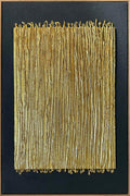 Boiee Art,24x36Inch Handmade Minimalist Framed Wall Art Geometric Line Canvas Artwork Gold Black Oil Paintings