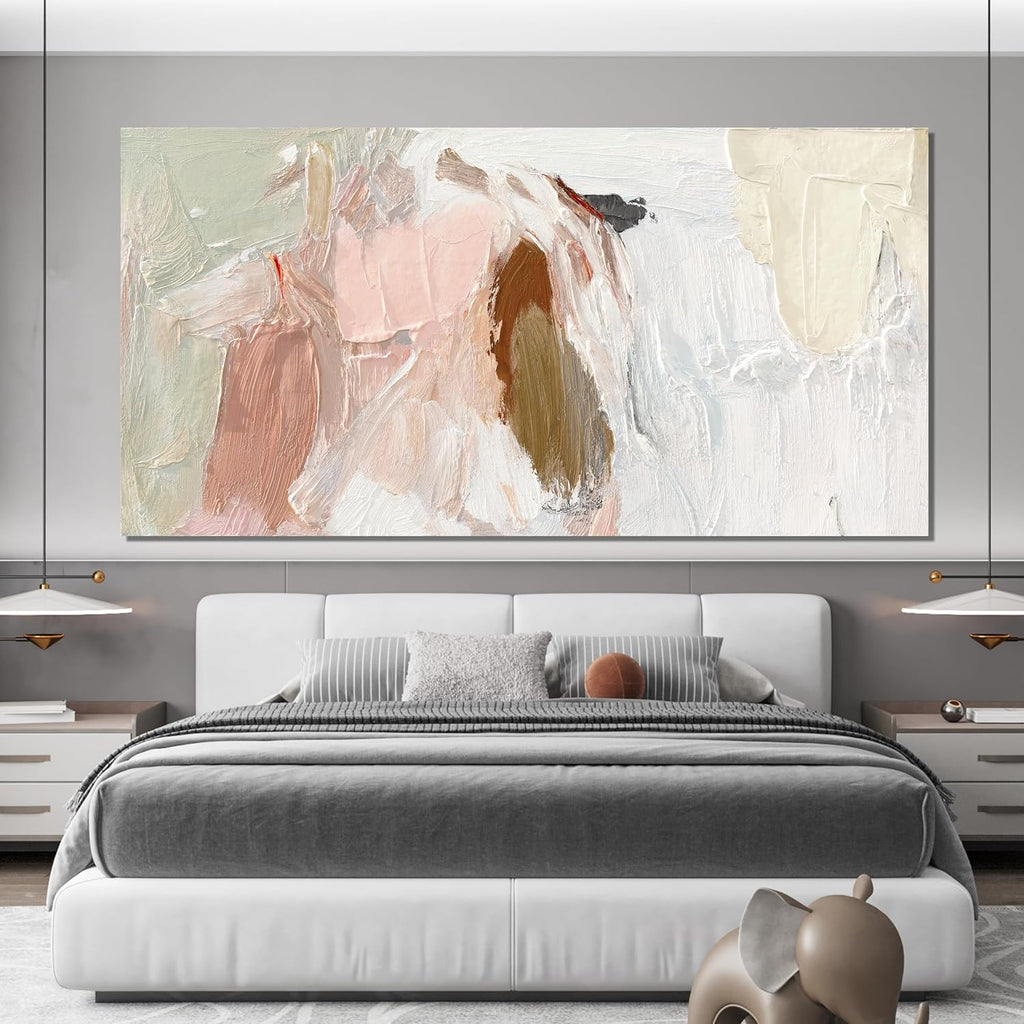 Canvas Wall Art Decor Oversized Wall Art Pictures For Living Room Pink and White Wall Art Decor Abstract Art Work Wall Decor Large Abstract Wall Art Prints For Walls Home Office Wall Decoration 39'X78'