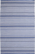 Dash & Albert Rugby Stripe Denim Handwoven Indoor/Outdoor Rug, 2.5 X 18 Feet, Blue Stripe Pattern