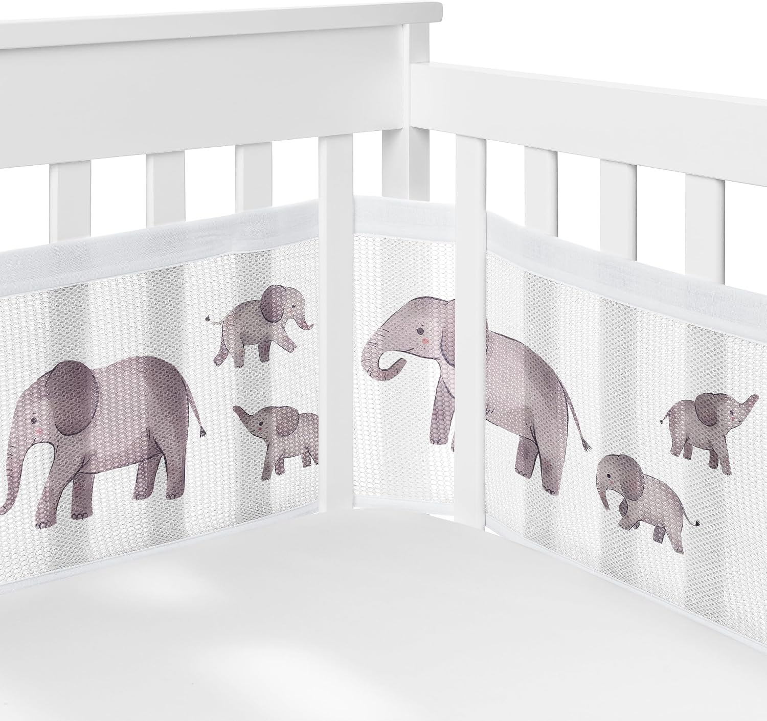 Sweet Jojo Designs Watercolor Elephants Boy Girl Unisex/Gender Neutral Baby Crib Bedding Set Infant Nursery Room BreathableBaby Breathable Mesh Crib Liner Blanket Fitted Sheet Skirt 6pc Jungle Safari