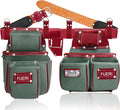 FUERI Tool Belt for Men made with Heavy Duty 1680-D Double Layer Nylon & Grain Leather comes with Adjustable Padded Belt, 19 Pockets pouches, and a Hammer Holder | Carpenters, Framers, Construction