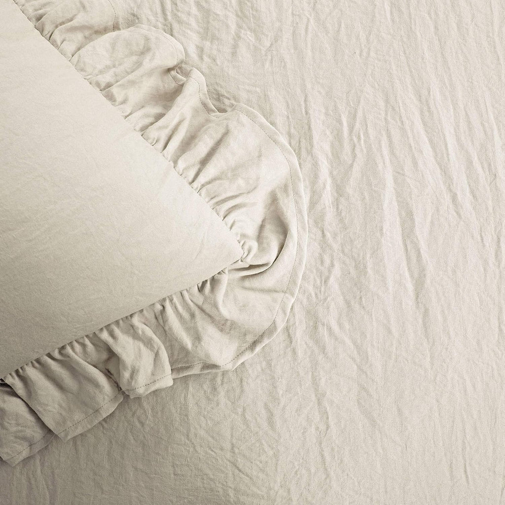 Lush Decor Reyna Ruffle Comforter Set, Full/Queen, Wheat, 3 Piece Cozy Bedding Set