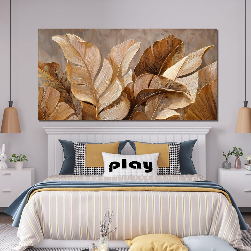 Canvas Wall Art Decor Wall Art Pictures for Living Room Botanical Oversized Wall Art paintings Artwork for Wall Decor Brown Modern Wall Art Decor Artwork for walls Bedroom Office Wall Decor 29' X 58'