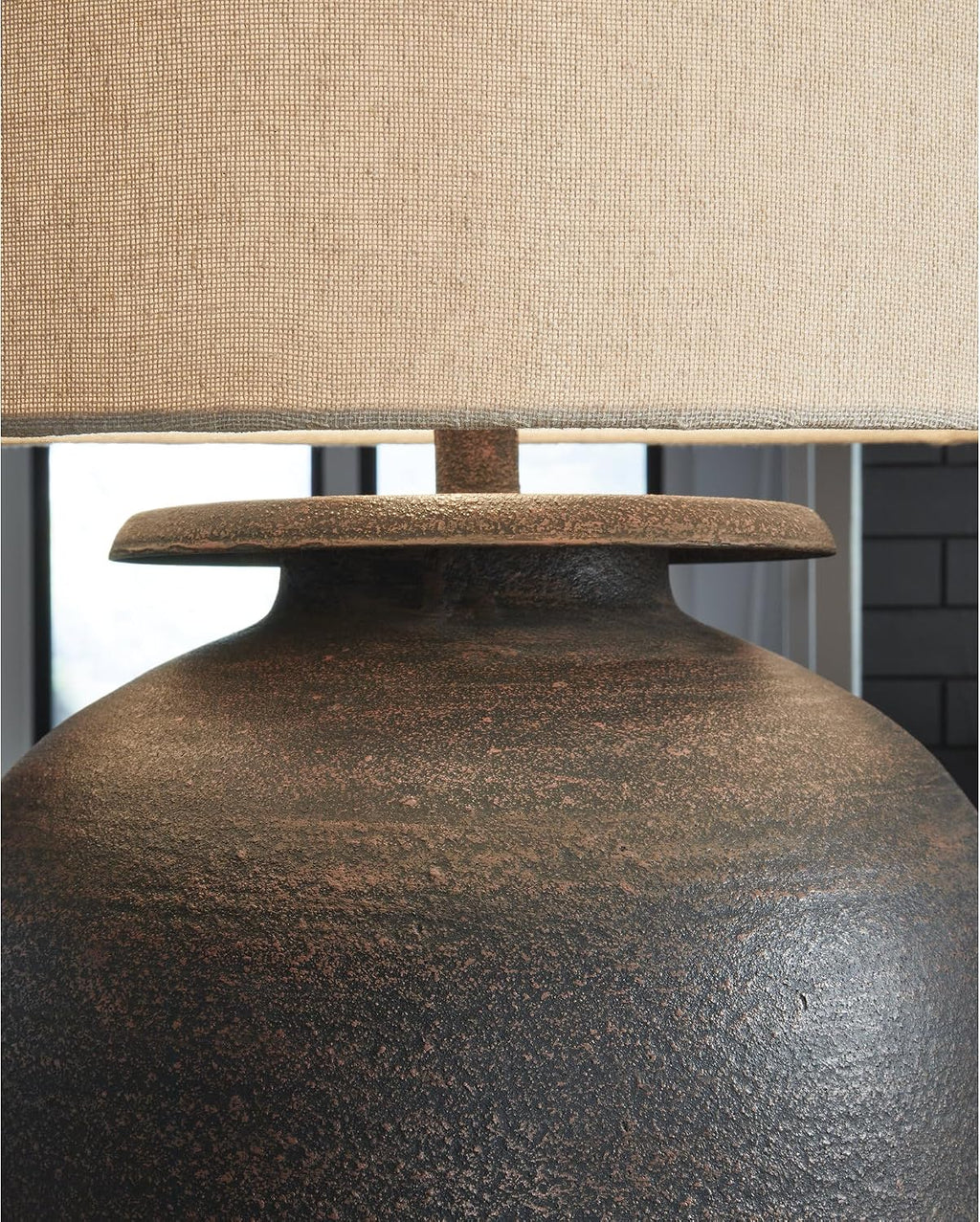 Signature Design by Ashley Carlenbury Retro Metal Table Lamp with 3-Way Switch, Dark Brown