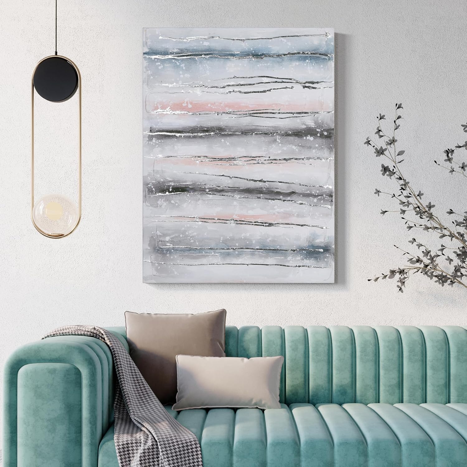 Empire Art Direct Abstract Wall Art Textured Hand Painted Canvas by Martin Edwards, Unframed, 40' x 30', Blue Roads