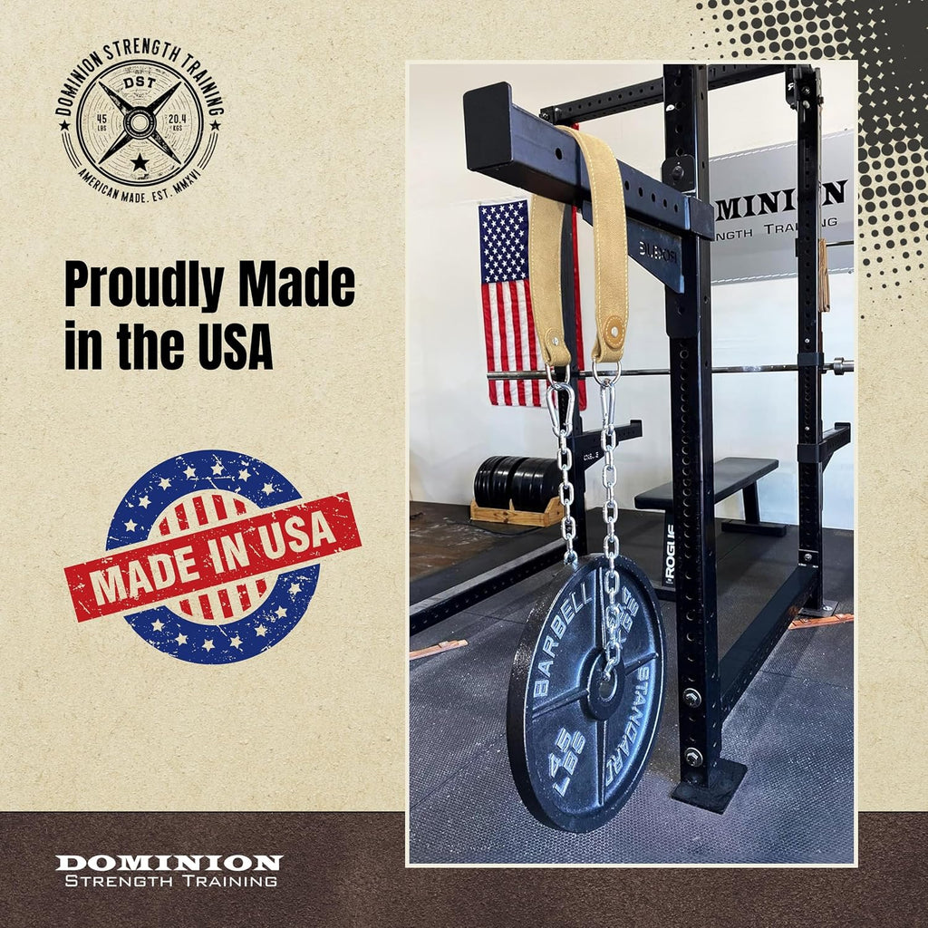 Heavy-Duty Leather Dip Belt with Steel Chain - Ultimate Accessory for Weighted Pullups, Dips, and Progressive Overload