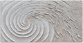 Slyart Thick Texture White Wall Art, Hand Painted 3D Ocean Wave Circle Oil Painting, 24'x48' Large White Canvas Abstract Wall Art